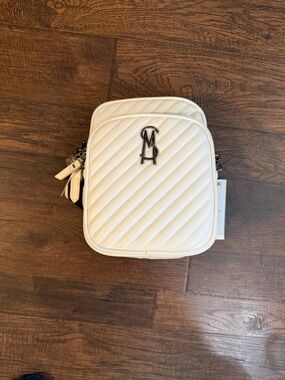 Steve Madden White Quilted Mini Crossbody Bag